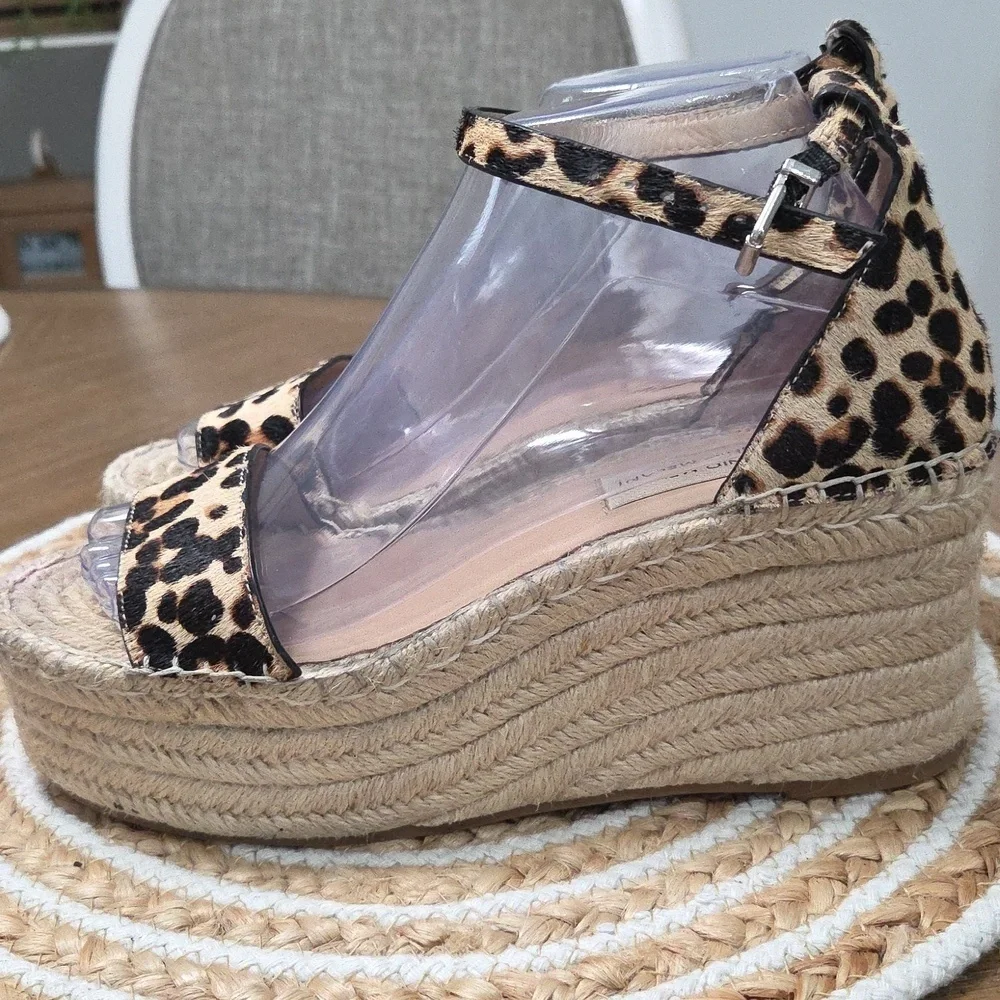 Antonio Melani Leopard Print “Beatriu” Platform Leather Espadrille - Size 8.5